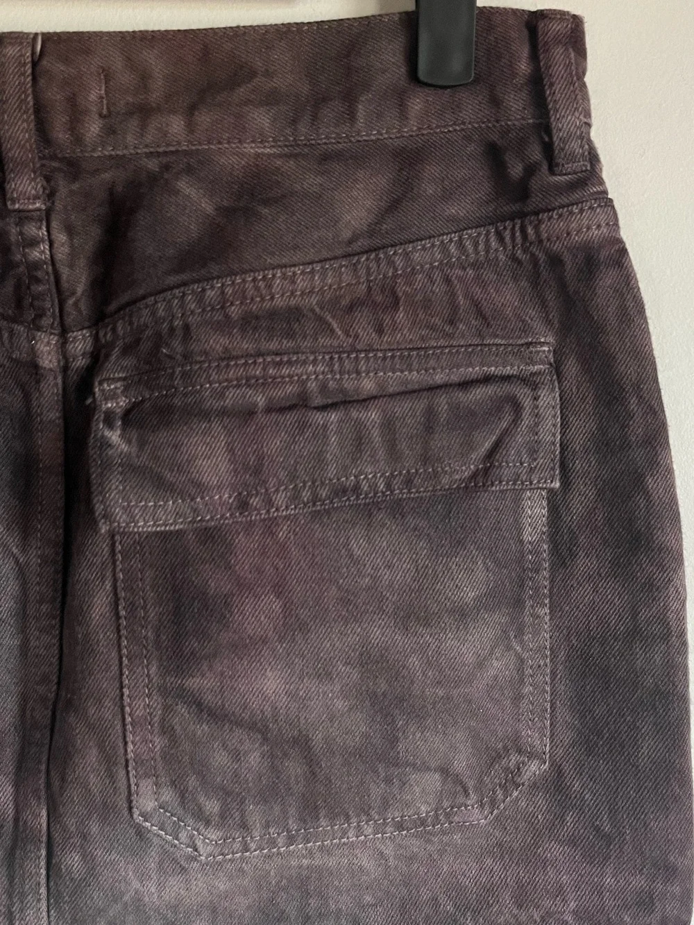 Madewell MN Dye Studio Denim Patch Pocket Utility Mini Skirt Size 25 Fig NO931